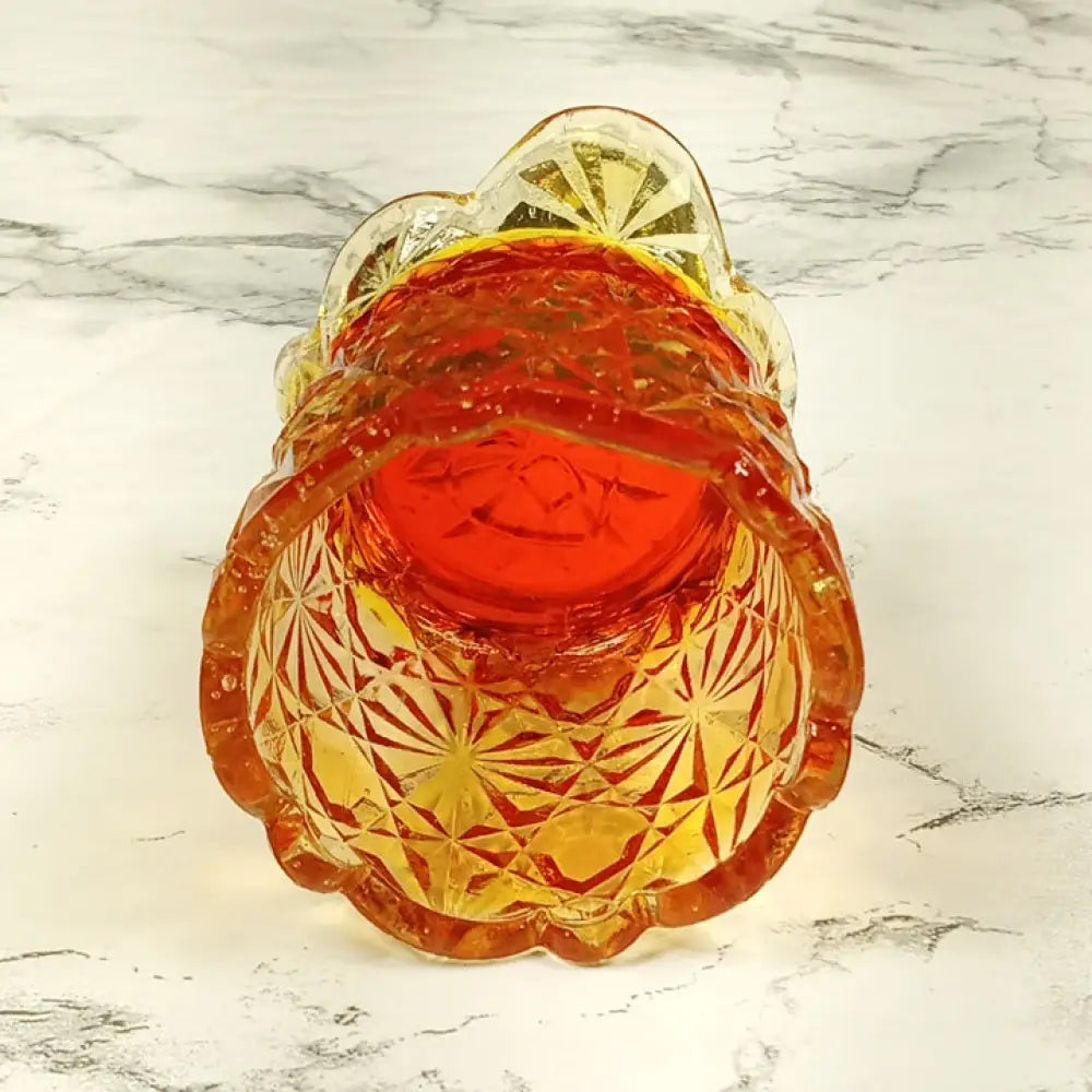 Degenhart Glass Daisy & Button Toothpick Trinket Paperweight Vintage Decor