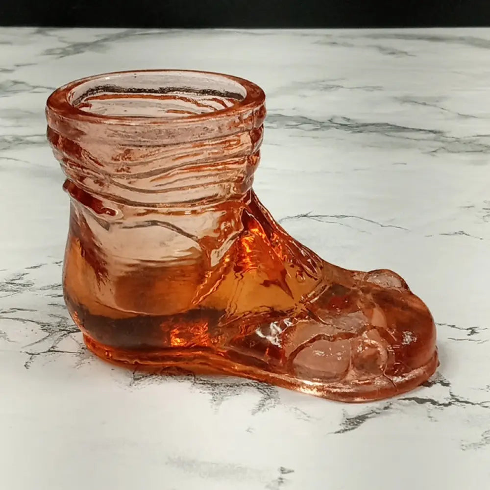 Degenhart Glass Hobo Boot Trinket Paperweight Toothpick Holder Vintage Decor