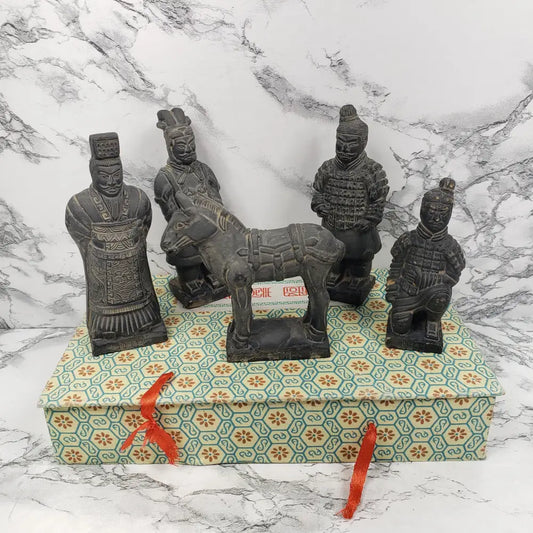 Emperor Qin Shi Huang Soldier Figurine Set Vintage Decor