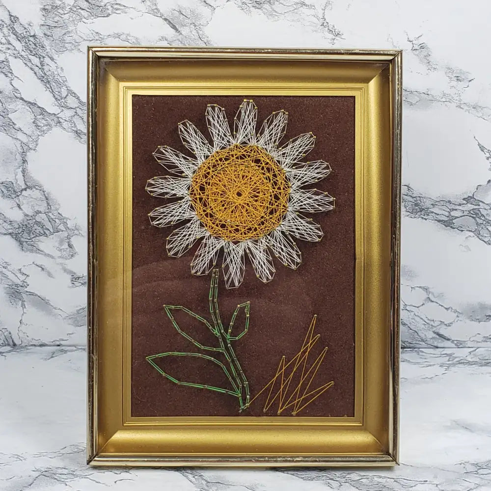 Framed Flower String Art Vintage Home & Garden