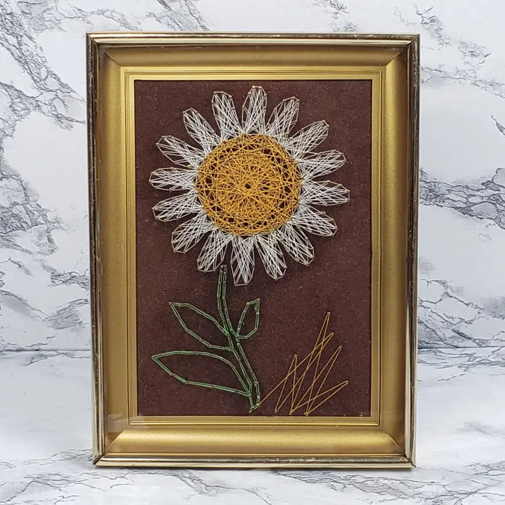 Framed Flower String Art Vintage Home & Garden