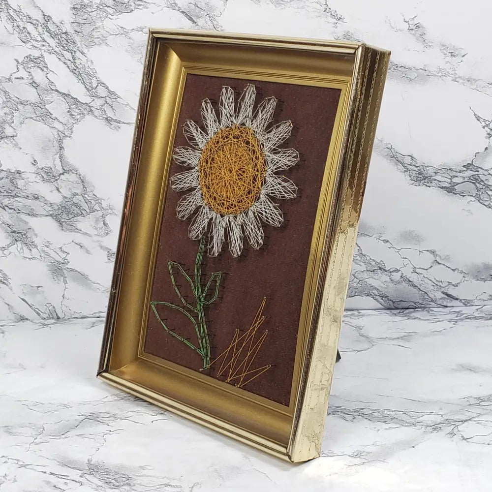 Framed Flower String Art Vintage Home & Garden