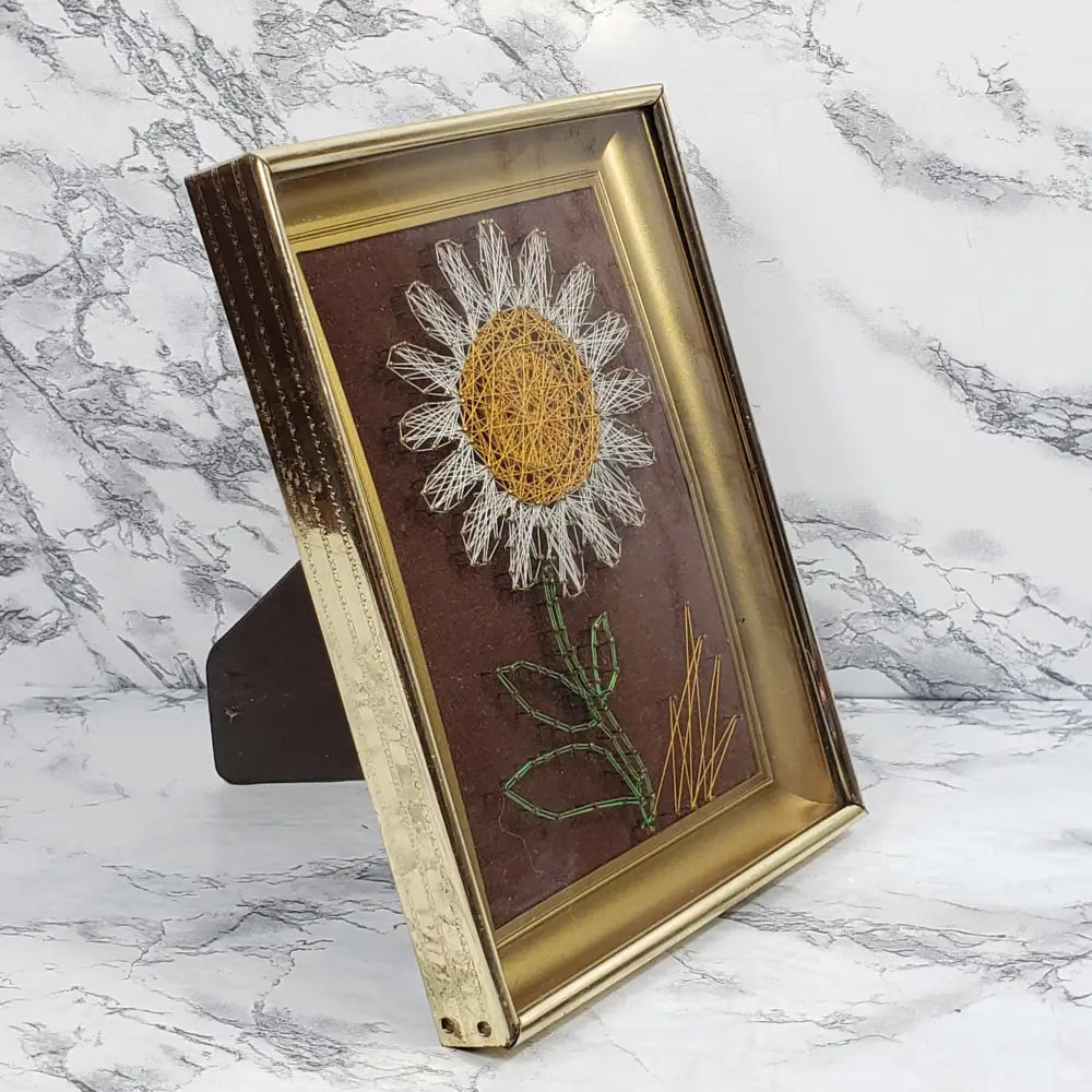 Framed Flower String Art Vintage Home & Garden