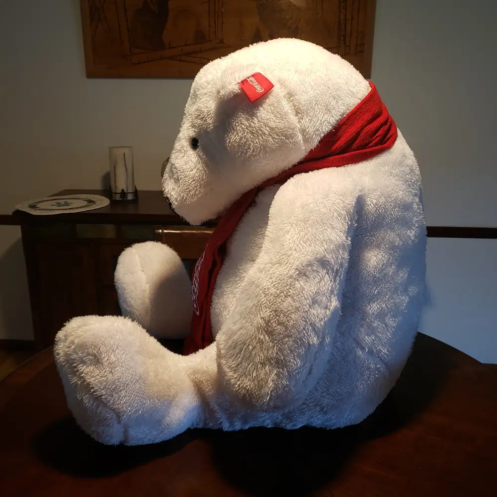 Giant 2015 Coca Cola Polar Bear Plush 31 Tall Mint Condition Decor