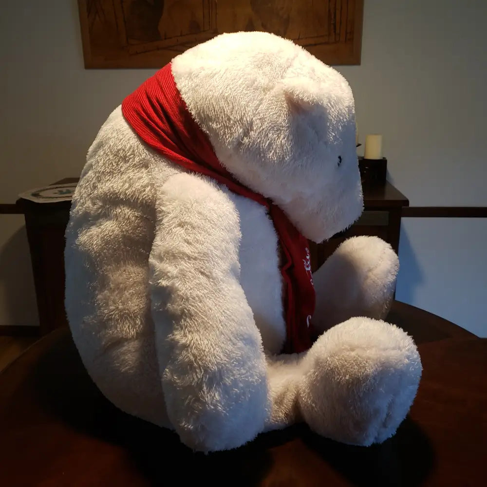 Giant 2015 Coca Cola Polar Bear Plush 31 Tall Mint Condition Decor