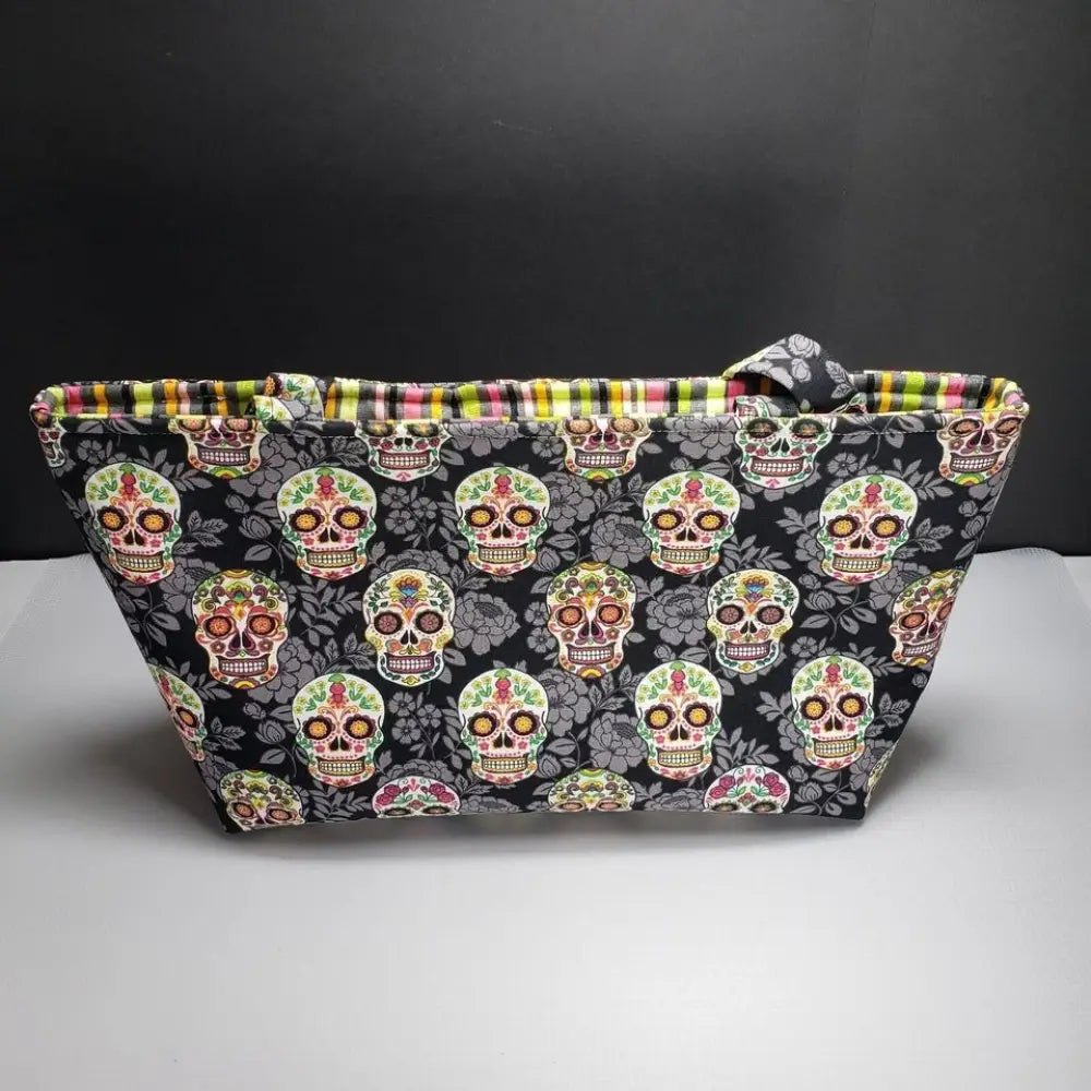 Handmade Sugar Skulls Handbag Tote - Handbags