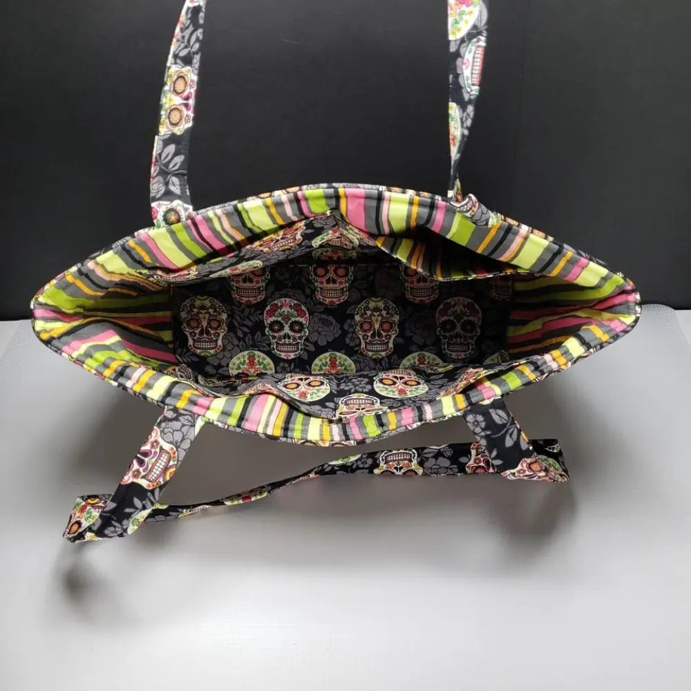 Handmade Sugar Skulls Handbag Tote - Handbags