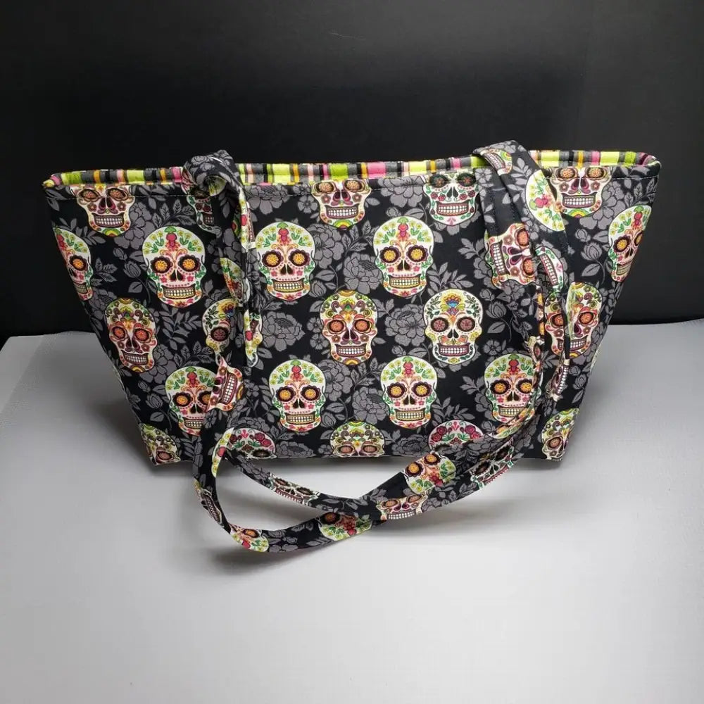 Handmade Sugar Skulls Handbag Tote - Handbags