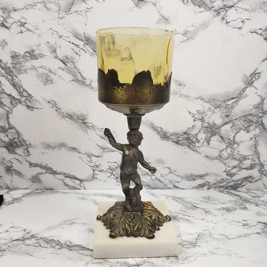 Hollywood Regency Cherub Candle Holder Vintage Decor