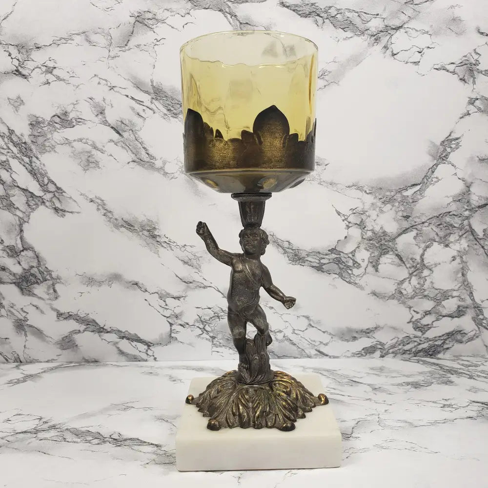 Hollywood Regency Cherub Candle Holder Vintage Decor