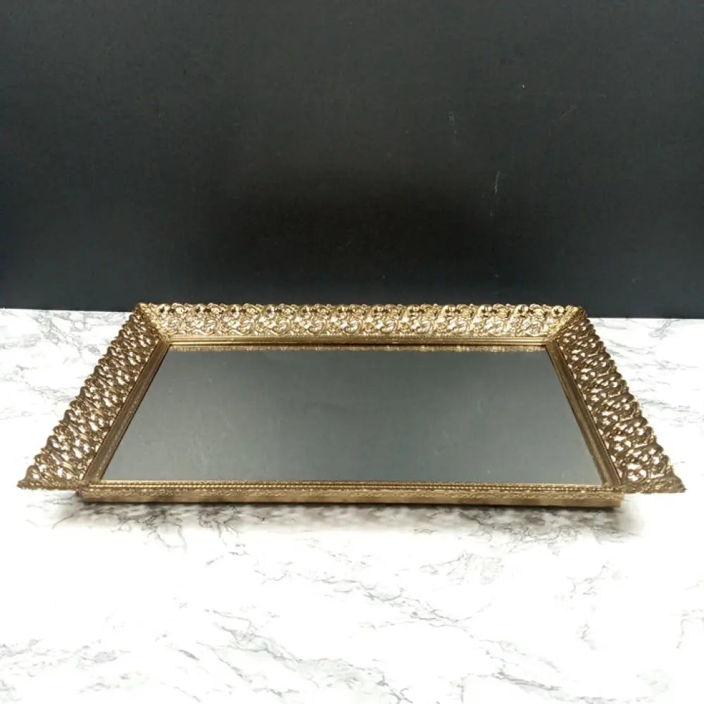 Hollywood Regency Filigree Ormolu Vanity Tray Mid Century Decor