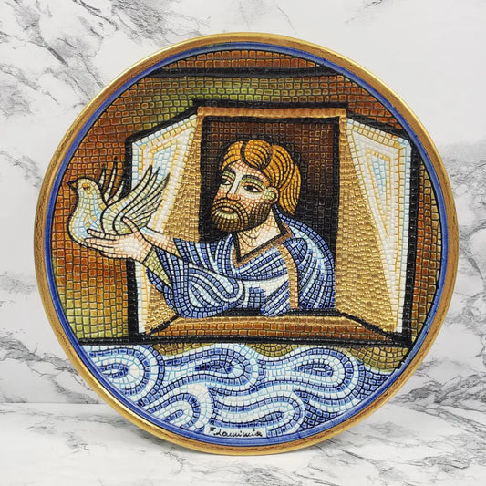 Italian Handpainted Mosaic Noah Plate Vintage