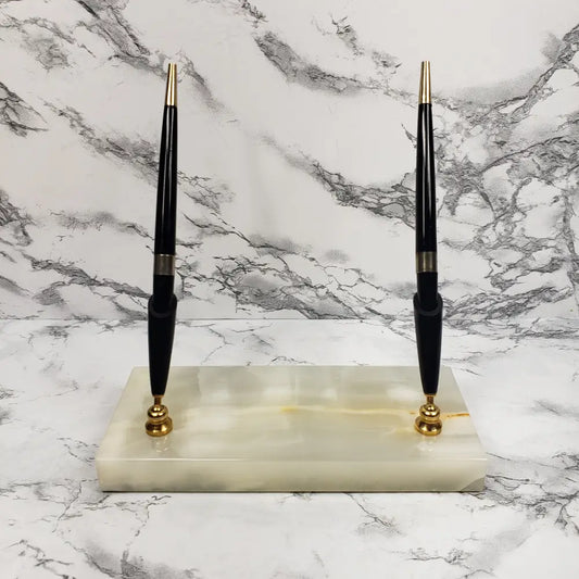 Marble Desk Pen Holder Set Vintage Decor