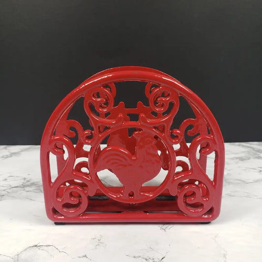 Napkin Holder Rooster Cast Iron Decor