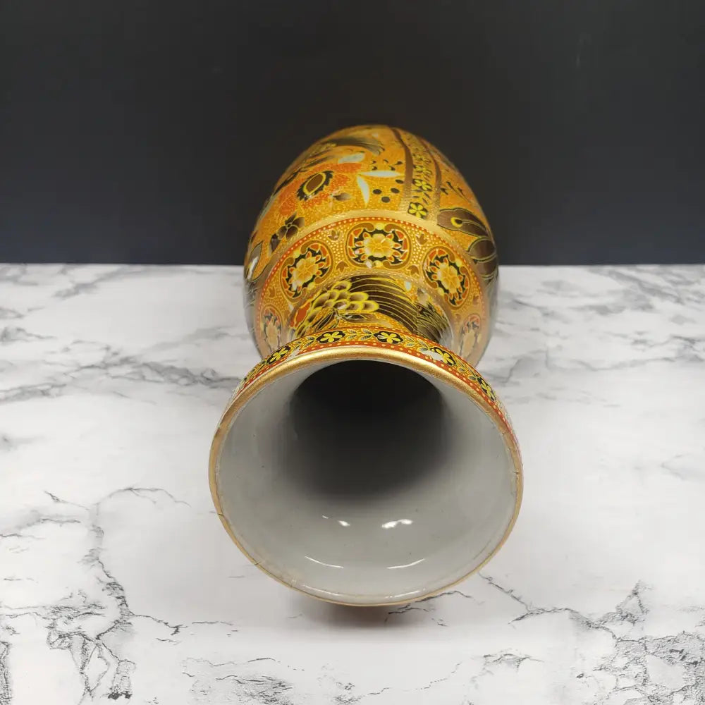 Oriental Porcelain Flower Vase Vintage Decor