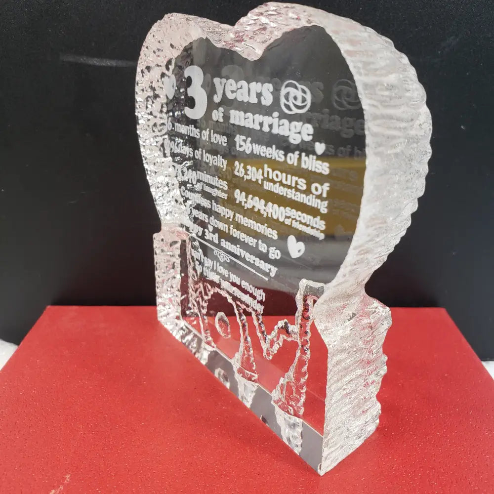 Paperweight Crystal Anniversary Love Decor