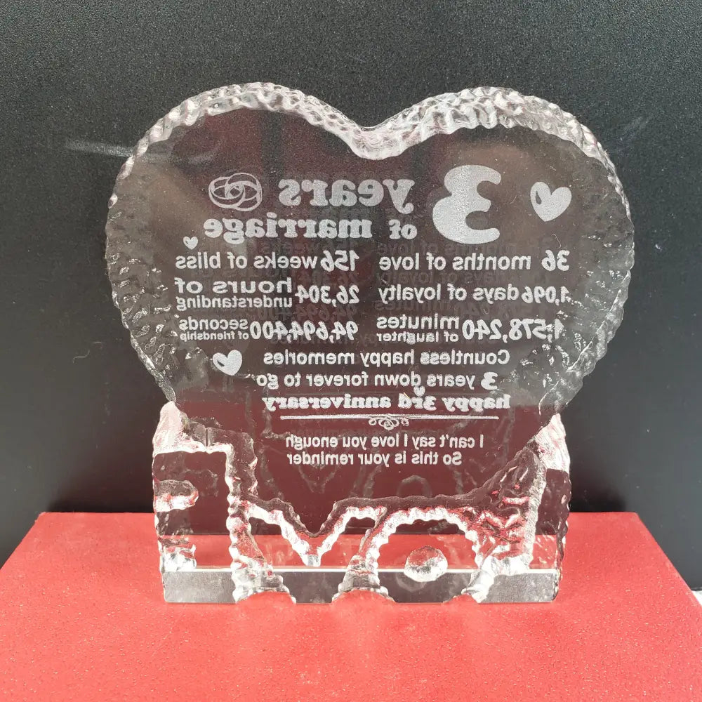 Paperweight Crystal Anniversary Love Decor