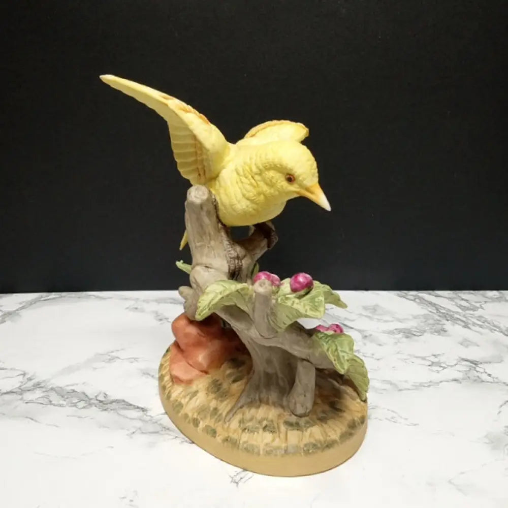 Hand Painted Artist Signed Royal Crown Porcelain Canary ( Vintage ) Decor