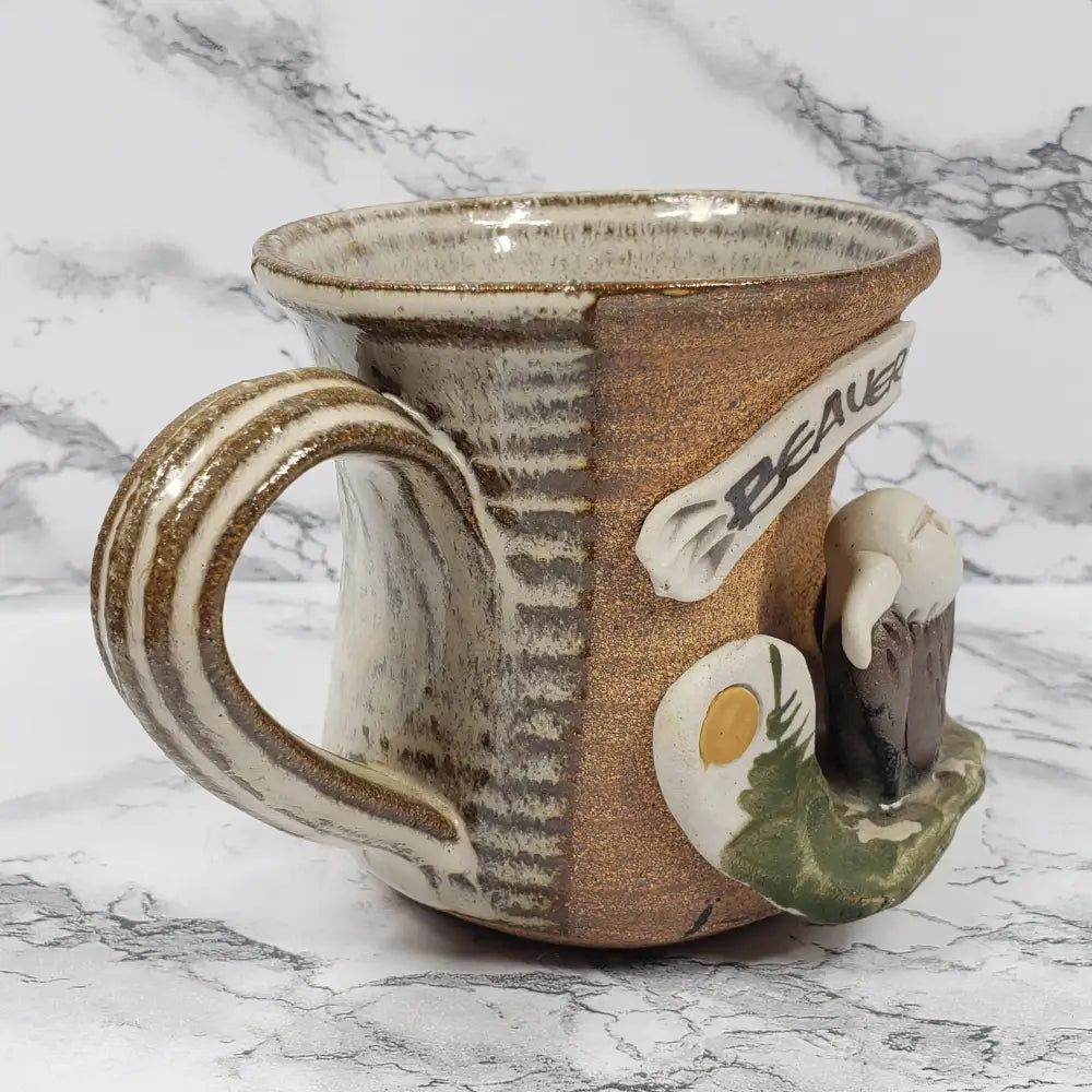 Pottery Mug Eagle Handmade Beaver Creek Colorado Vintage Decor