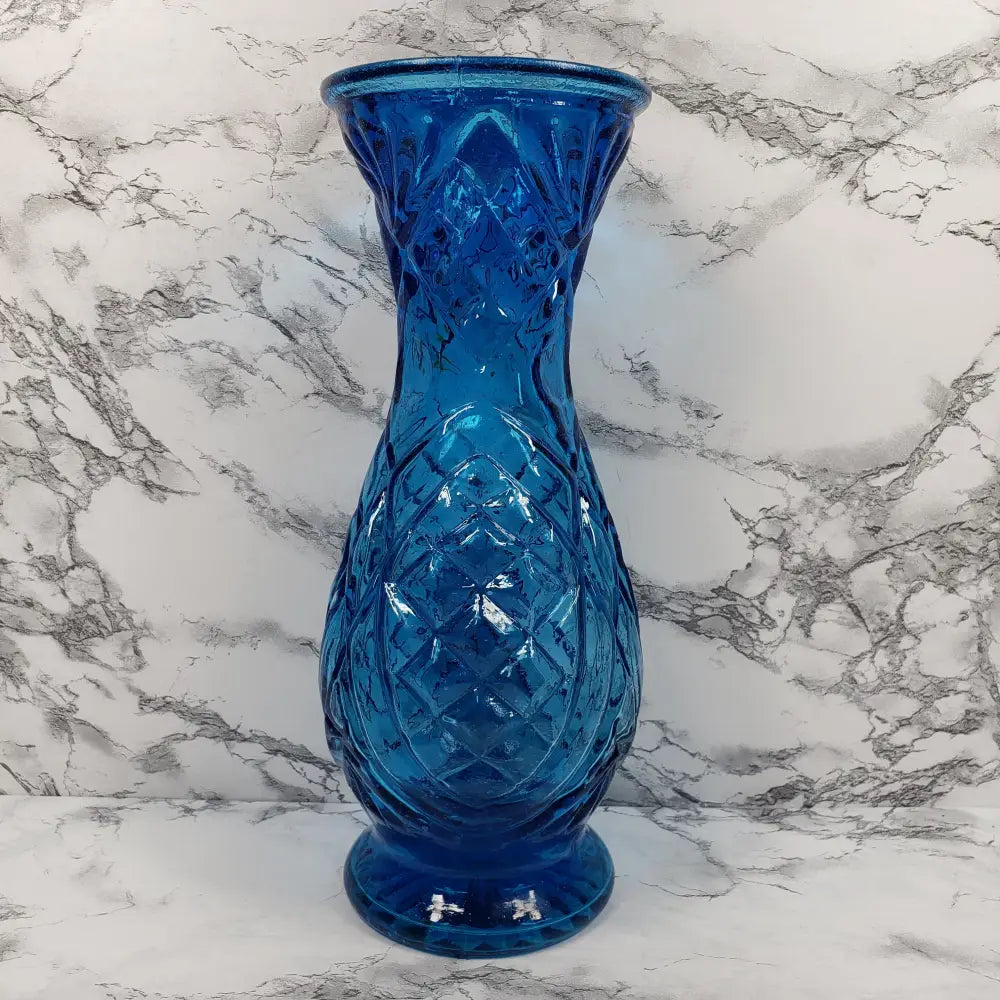 Vase Blue Glass Taiwan Vintage Vases