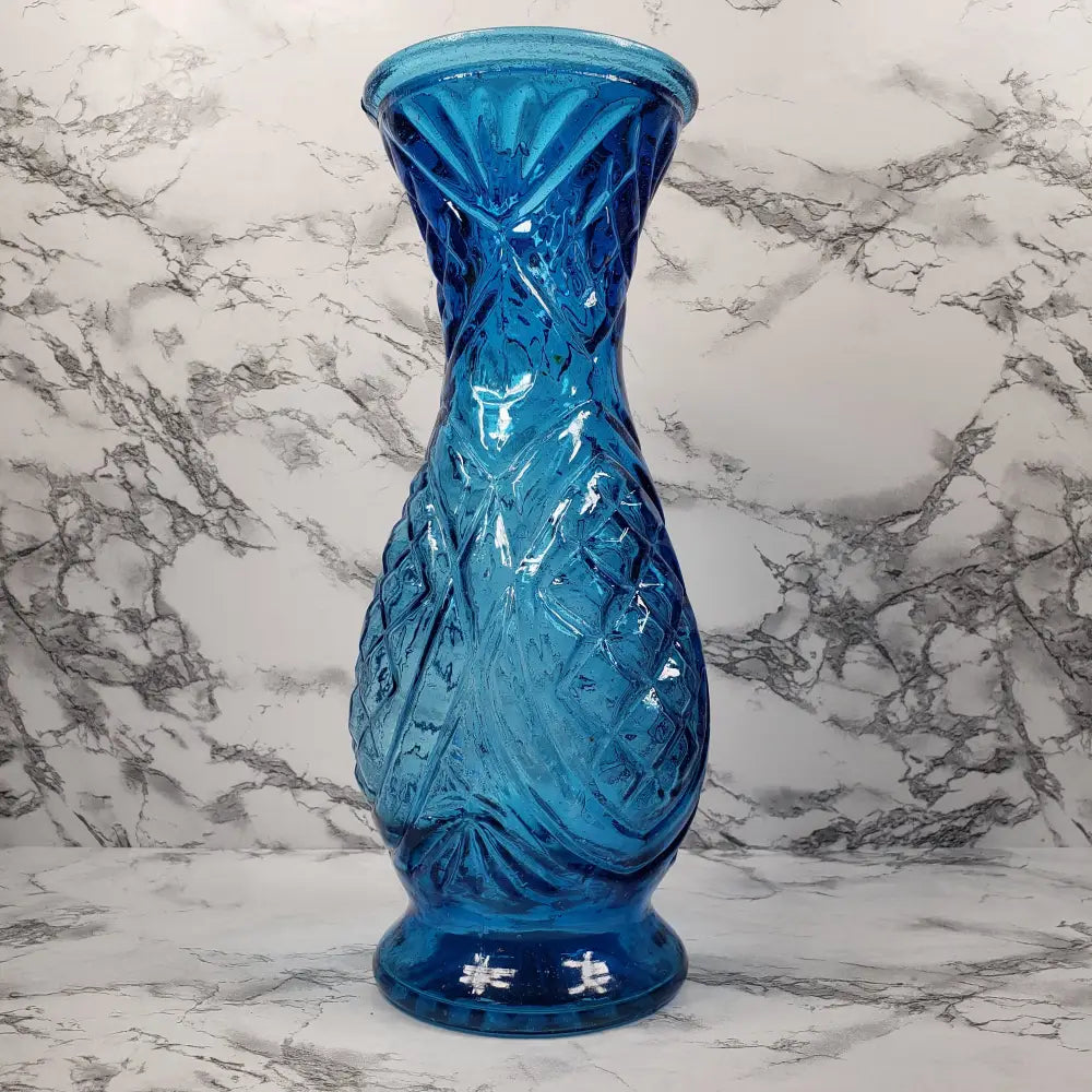 Vase Blue Glass Taiwan Vintage Vases