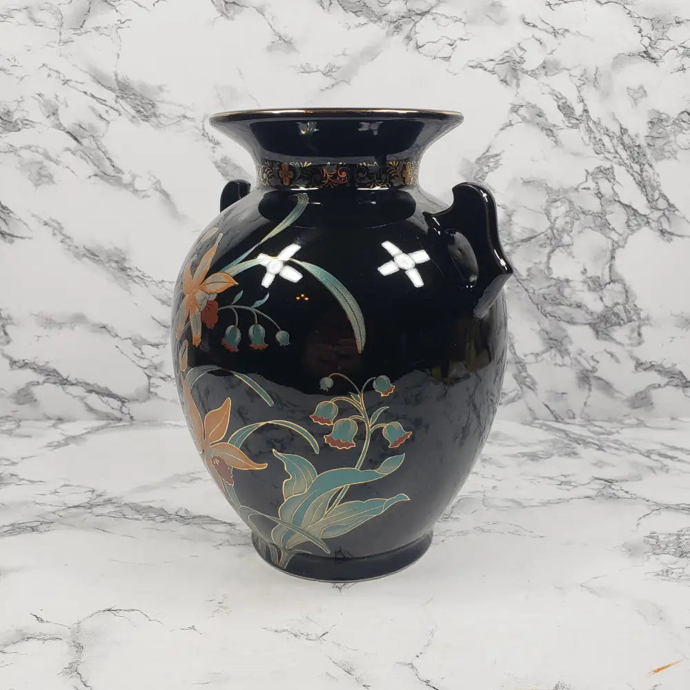 Vase Double Handled Japanese Porcelain Vintage Decor